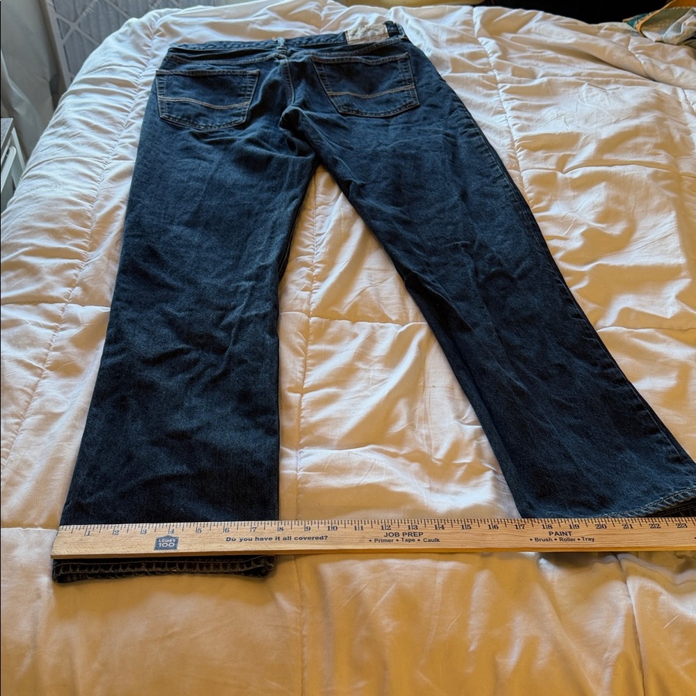 Men’s Abercrombie & Fitch Dark Blue Button Fly Denim Jeans 33 X 32” - Picture 2 of 7